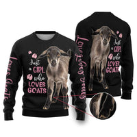 Who Loves Goat Just A Girl Christmas Trees Christmas Ugly Christmas Sweater Xmas Holiday Patterns - Wonder Print Shop