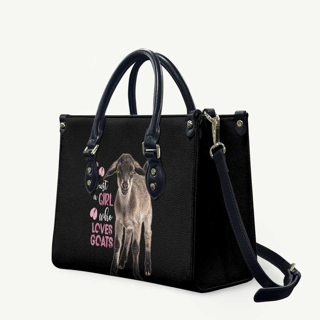 Who Loves Goat Just A Girl Christmas Trees Christmas Christmas Leather Bag Xmas Holiday Patterns - Wonder Print Shop