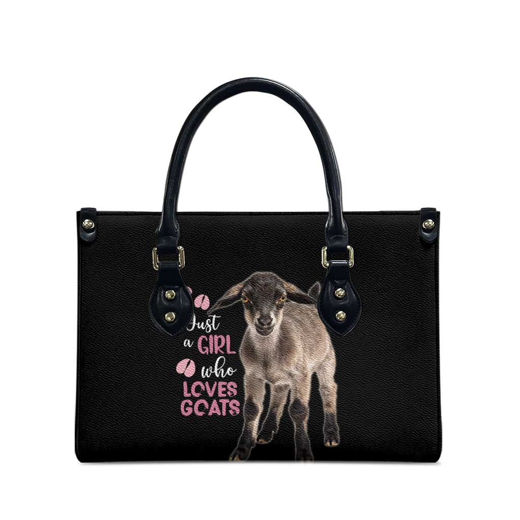 Who Loves Goat Just A Girl Christmas Trees Christmas Christmas Leather Bag Xmas Holiday Patterns - Wonder Print Shop