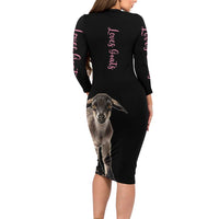 Who Loves Goat Just A Girl Christmas Trees Christmas Christmas Long Sleeve Bodycon Dress Xmas Holiday Patterns - Wonder Print Shop