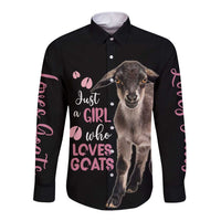 Who Loves Goat Just A Girl Christmas Trees Christmas Christmas Long Sleeve Button Shirt Xmas Holiday Patterns - Wonder Print Shop