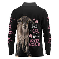 Who Loves Goat Just A Girl Christmas Trees Christmas Christmas Long Sleeve Polo Shirt Xmas Holiday Patterns - Wonder Print Shop