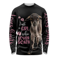 Who Loves Goat Just A Girl Christmas Trees Christmas Christmas Long Sleeve Shirt Xmas Holiday Patterns - Wonder Print Shop