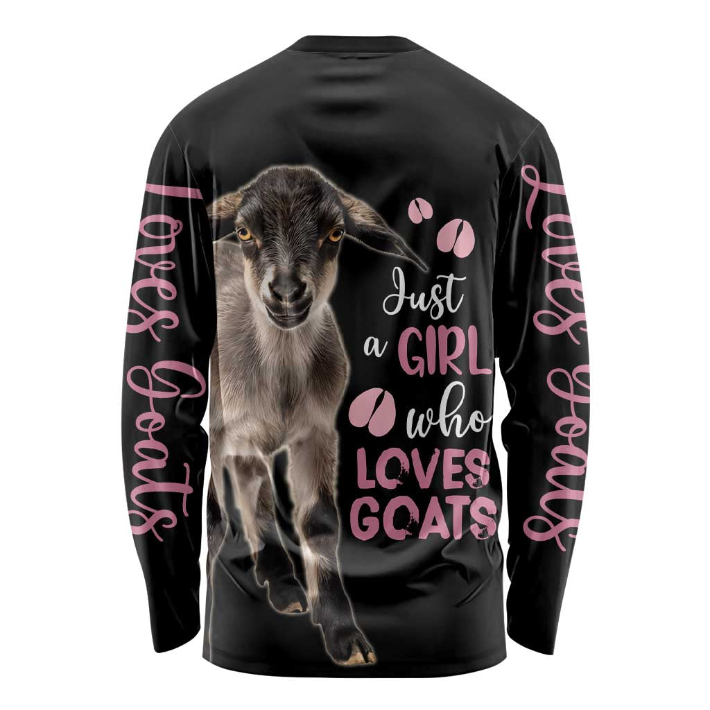 Who Loves Goat Just A Girl Christmas Trees Christmas Christmas Long Sleeve Shirt Xmas Holiday Patterns - Wonder Print Shop