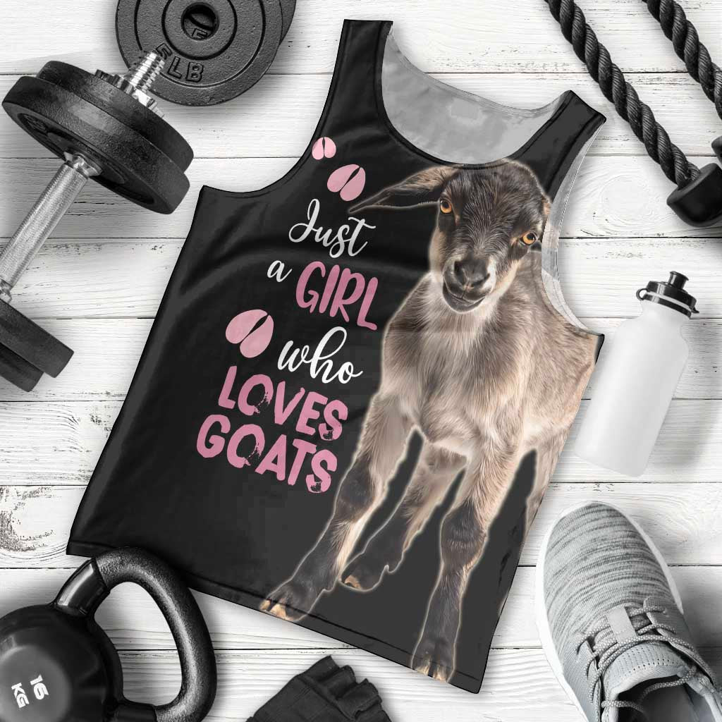 Who Loves Goat Just A Girl Christmas Trees Christmas Christmas Men Tank Top Xmas Holiday Patterns - Wonder Print Shop