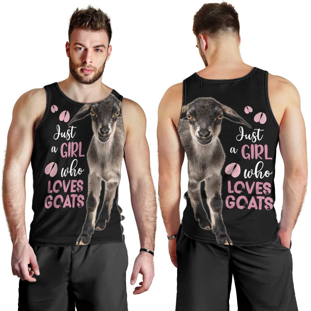 Who Loves Goat Just A Girl Christmas Trees Christmas Christmas Men Tank Top Xmas Holiday Patterns - Wonder Print Shop