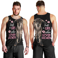 Who Loves Goat Just A Girl Christmas Trees Christmas Christmas Men Tank Top Xmas Holiday Patterns - Wonder Print Shop
