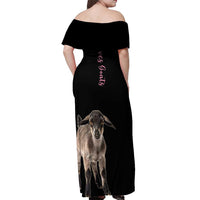 Who Loves Goat Just A Girl Christmas Trees Christmas Christmas Off Shoulder Maxi Dress Xmas Holiday Patterns - Wonder Print Shop