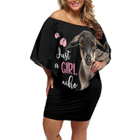 Who Loves Goat Just A Girl Christmas Trees Christmas Christmas Off Shoulder Short Dress Xmas Holiday Patterns - Wonder Print Shop