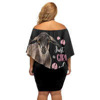 Who Loves Goat Just A Girl Christmas Trees Christmas Christmas Off Shoulder Short Dress Xmas Holiday Patterns - Wonder Print Shop