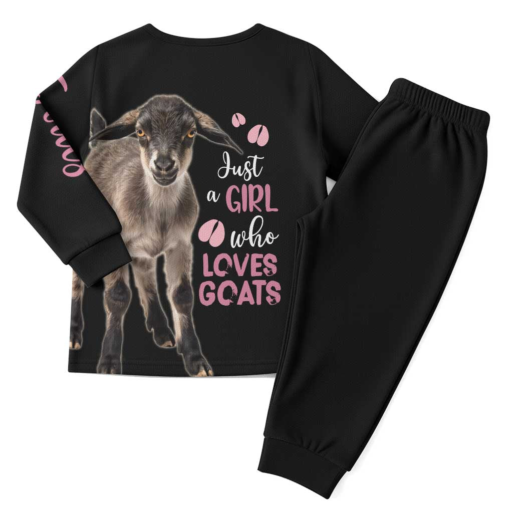 Who Loves Goat Just A Girl Christmas Trees Christmas Christmas Pajama Set Xmas Holiday Patterns - Wonder Print Shop