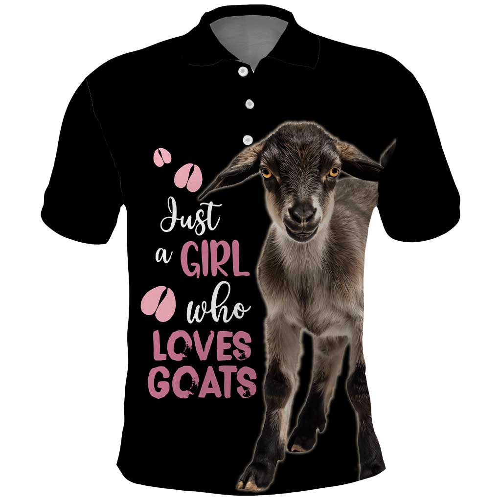 Who Loves Goat Just A Girl Christmas Trees Christmas Christmas Polo Shirt Xmas Holiday Patterns - Wonder Print Shop
