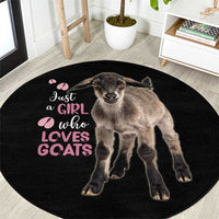 Who Loves Goat Just A Girl Christmas Trees Christmas Christmas Round Carpet Xmas Holiday Patterns - Wonder Print Shop