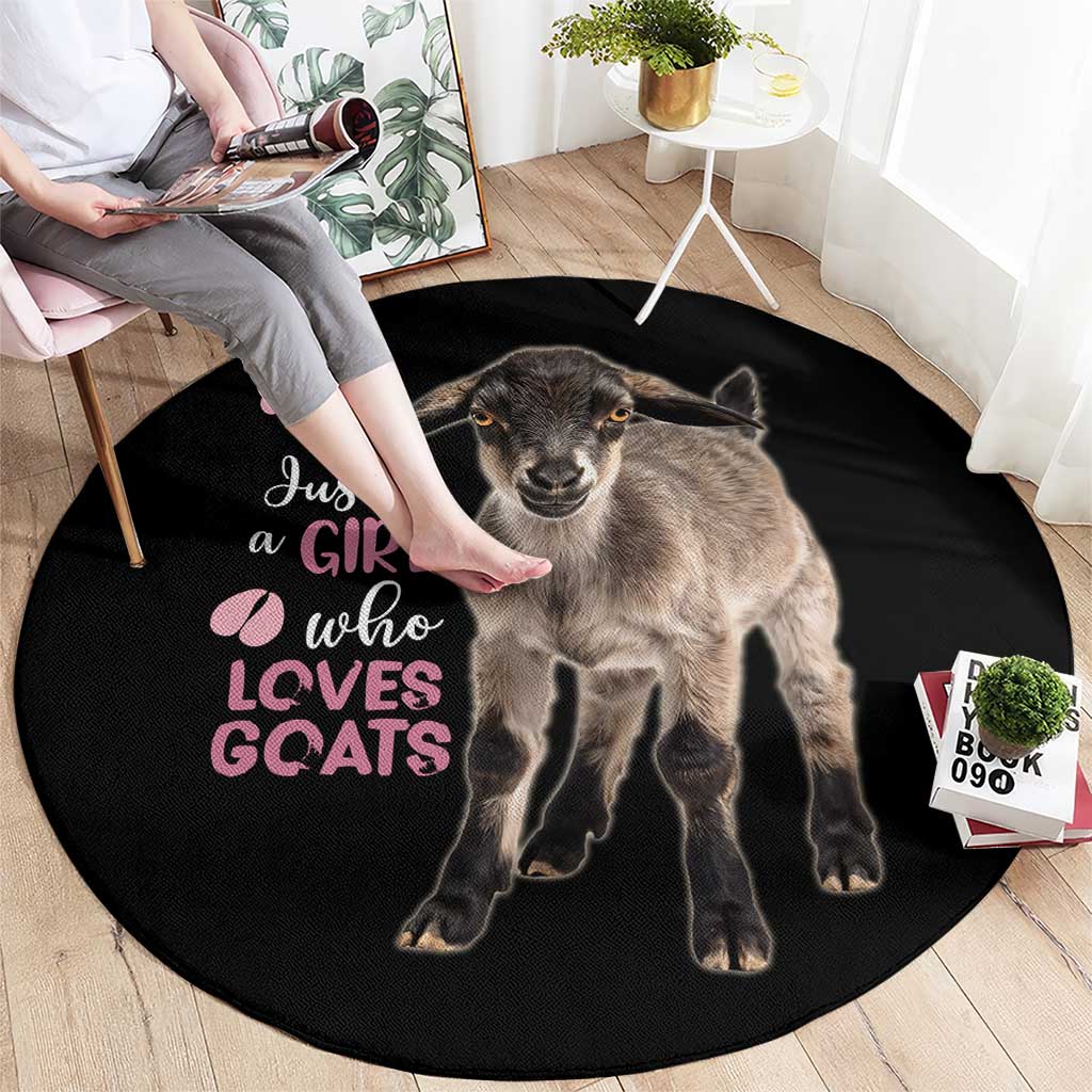 Who Loves Goat Just A Girl Christmas Trees Christmas Christmas Round Carpet Xmas Holiday Patterns - Wonder Print Shop