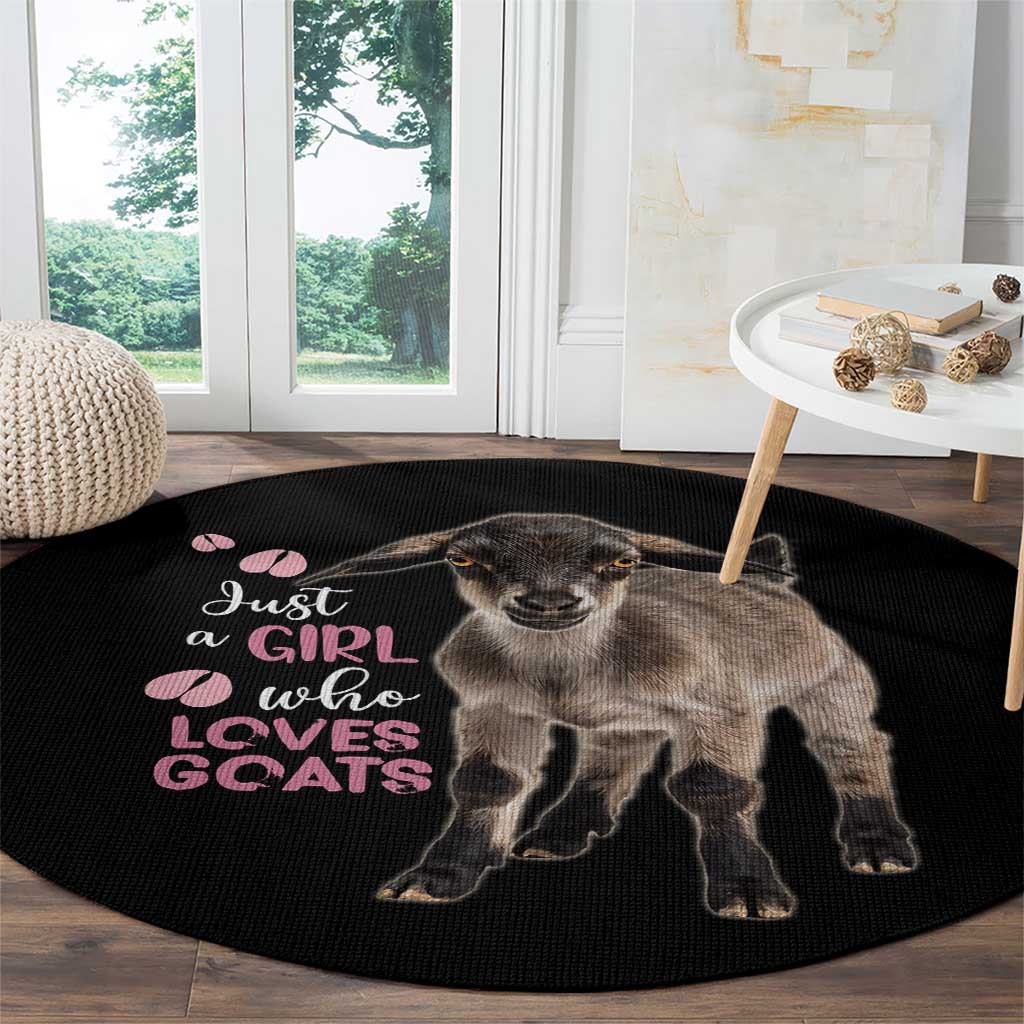 Who Loves Goat Just A Girl Christmas Trees Christmas Christmas Round Carpet Xmas Holiday Patterns - Wonder Print Shop