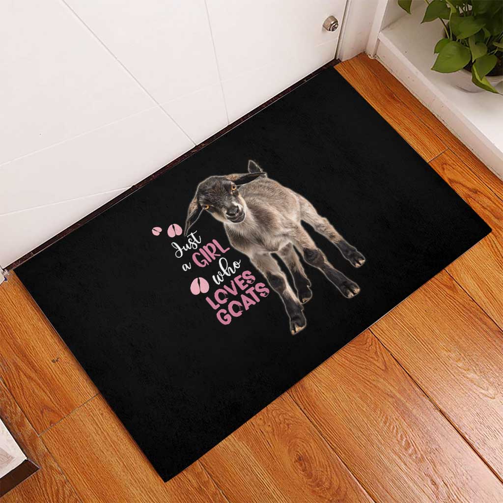 Who Loves Goat Just A Girl Christmas Trees Christmas Christmas Rubber Doormat Xmas Holiday Patterns - Wonder Print Shop