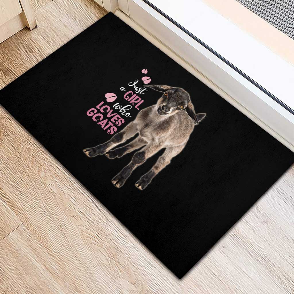 Who Loves Goat Just A Girl Christmas Trees Christmas Christmas Rubber Doormat Xmas Holiday Patterns - Wonder Print Shop