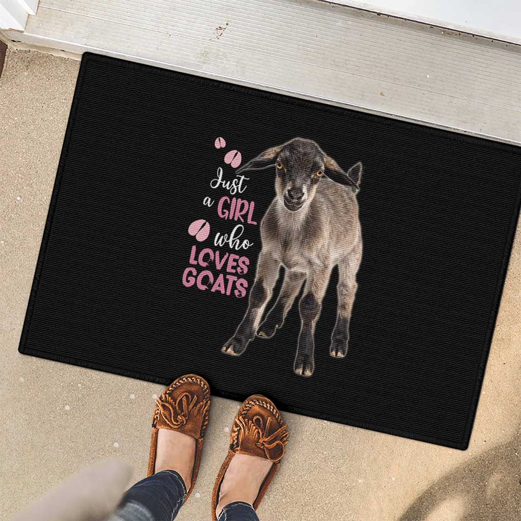 Who Loves Goat Just A Girl Christmas Trees Christmas Christmas Rubber Doormat Xmas Holiday Patterns - Wonder Print Shop