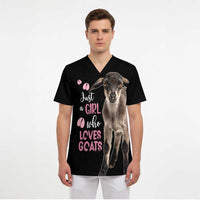 Who Loves Goat Just A Girl Christmas Trees Christmas Christmas Scrub Top Xmas Holiday Patterns - Wonder Print Shop