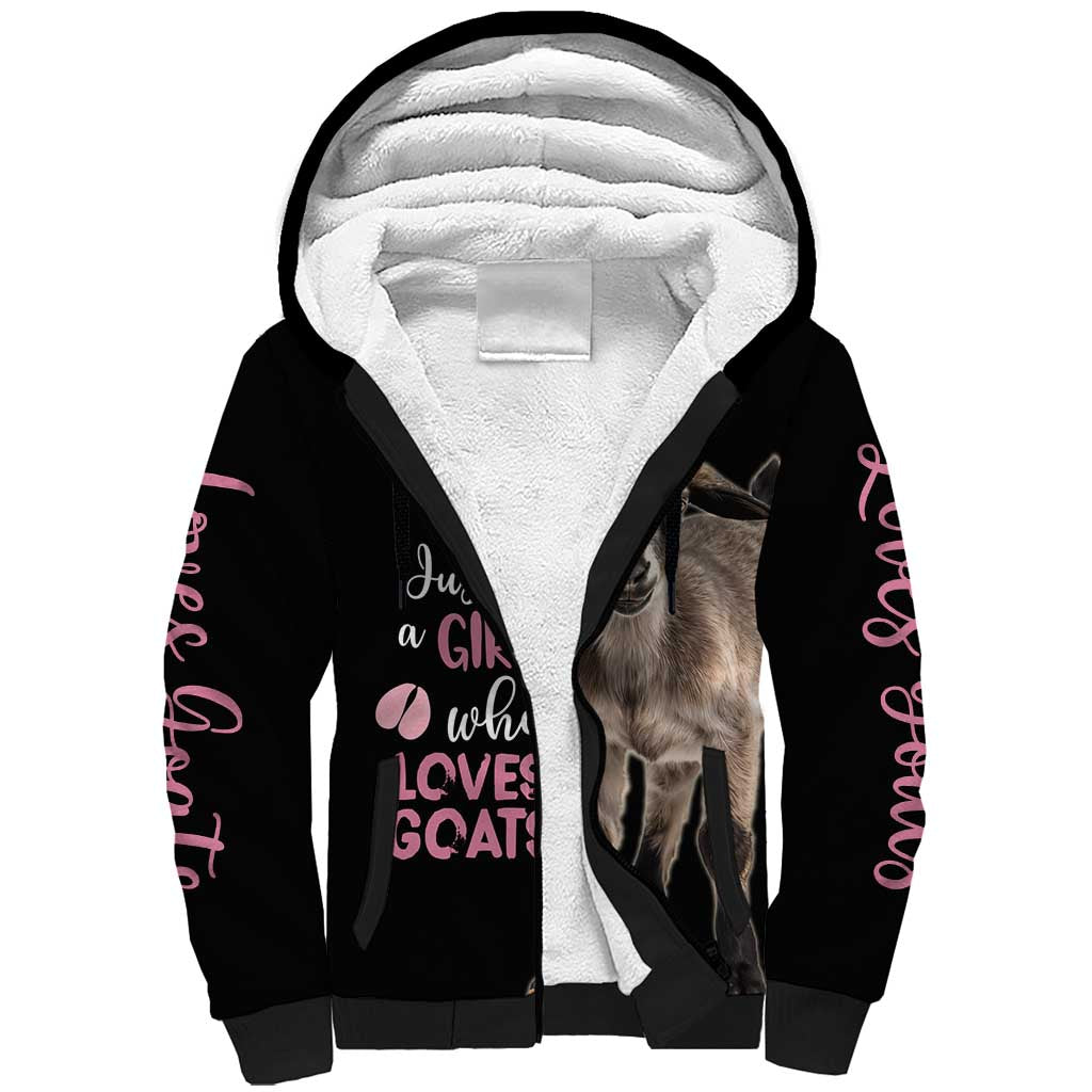 Who Loves Goat Just A Girl Christmas Trees Christmas Christmas Sherpa Hoodie Xmas Holiday Patterns - Wonder Print Shop