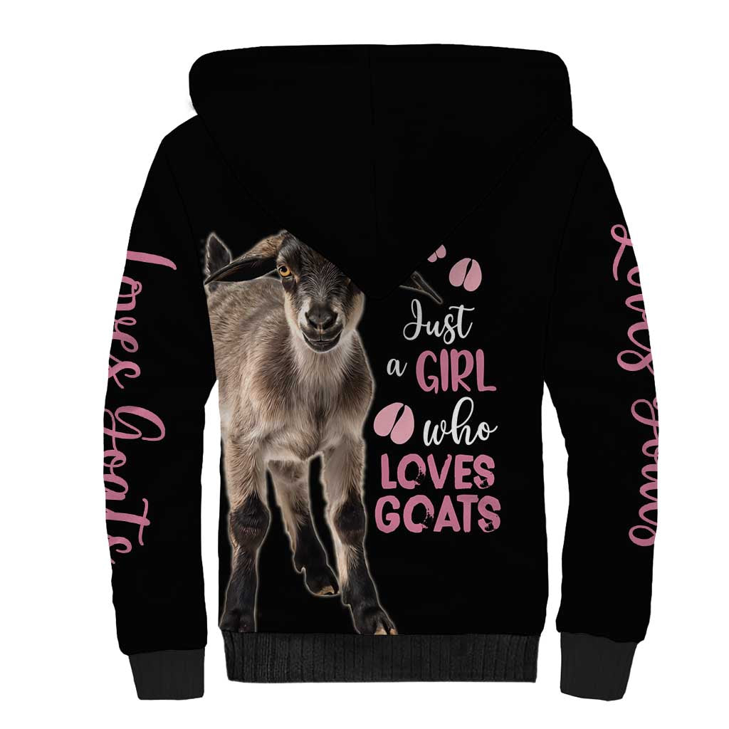 Who Loves Goat Just A Girl Christmas Trees Christmas Christmas Sherpa Hoodie Xmas Holiday Patterns - Wonder Print Shop