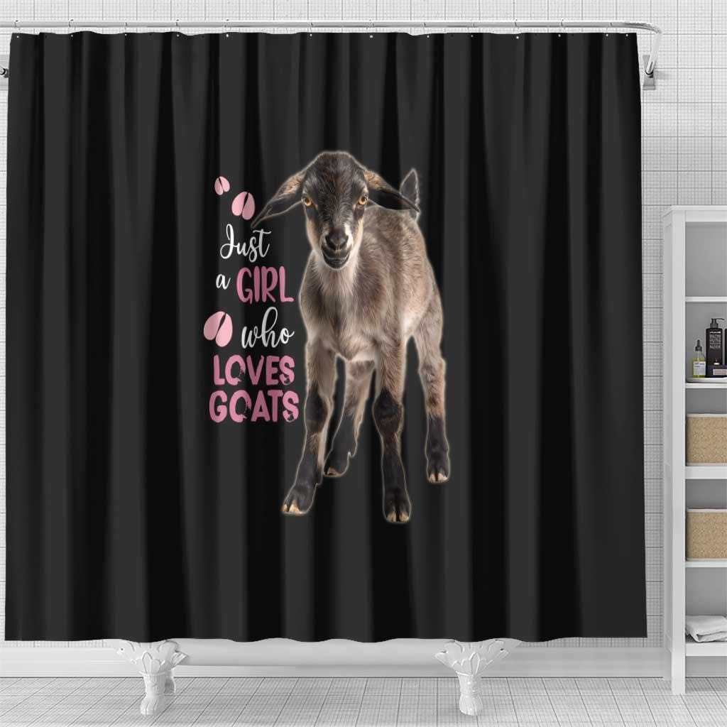 Who Loves Goat Just A Girl Christmas Trees Christmas Christmas Shower Curtain Xmas Holiday Patterns - Wonder Print Shop