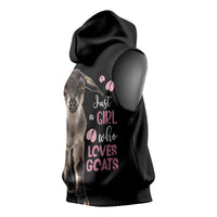 Who Loves Goat Just A Girl Christmas Trees Christmas Christmas Sleeveless Hoodie Xmas Holiday Patterns - Wonder Print Shop