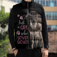 Who Loves Goat Just A Girl Christmas Trees Christmas Christmas Sleeveless Puffer Jacket Xmas Holiday Patterns - Wonder Print Shop