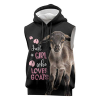 Who Loves Goat Just A Girl Christmas Trees Christmas Christmas Sleeveless Zip Hoodie Xmas Holiday Patterns - Wonder Print Shop
