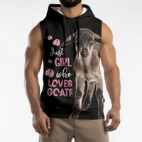 Who Loves Goat Just A Girl Christmas Trees Christmas Christmas Sleeveless Zip Hoodie Xmas Holiday Patterns - Wonder Print Shop