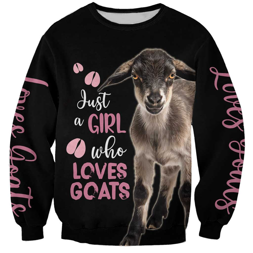 Who Loves Goat Just A Girl Christmas Trees Christmas Christmas Sweatshirt Xmas Holiday Patterns - Wonder Print Shop