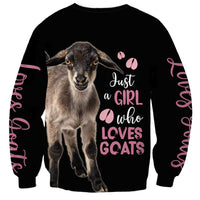 Who Loves Goat Just A Girl Christmas Trees Christmas Christmas Sweatshirt Xmas Holiday Patterns - Wonder Print Shop