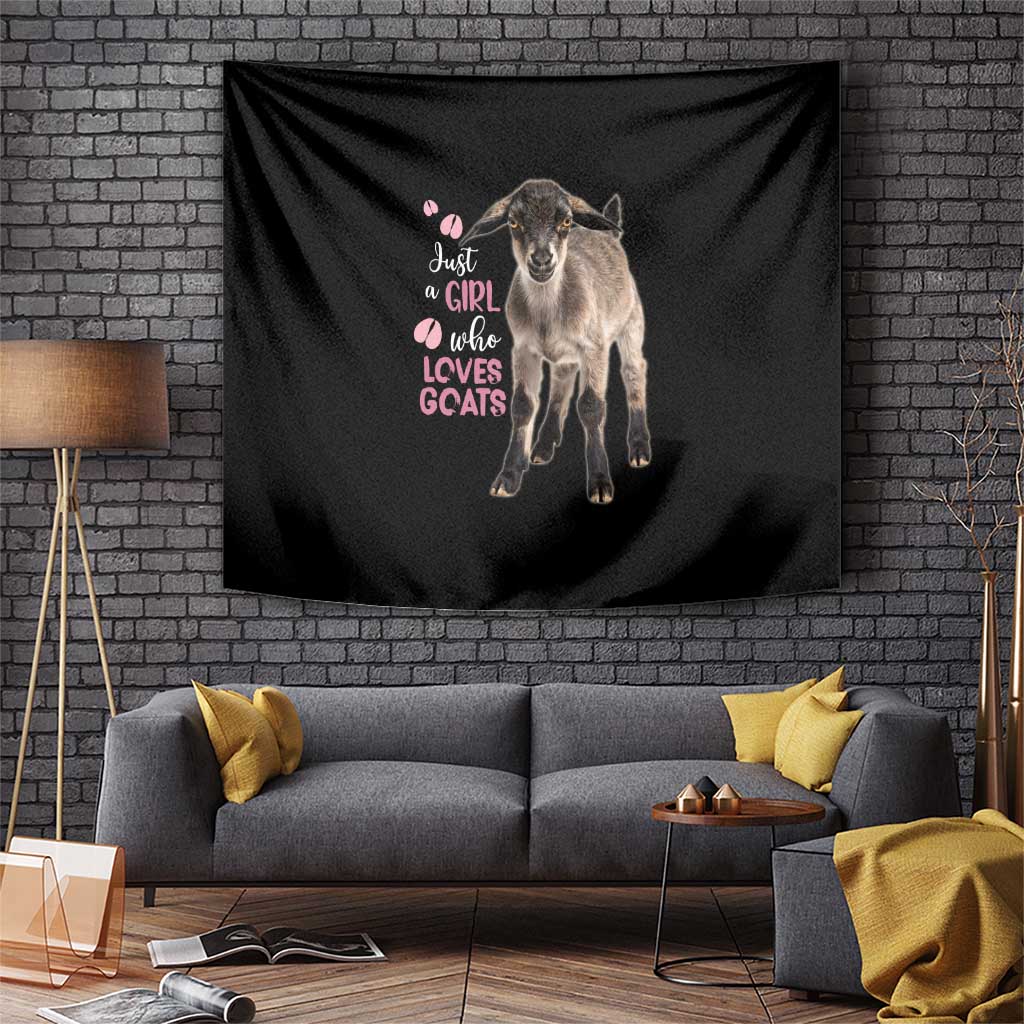 Who Loves Goat Just A Girl Christmas Trees Christmas Christmas Tapestry Xmas Holiday Patterns - Wonder Print Shop