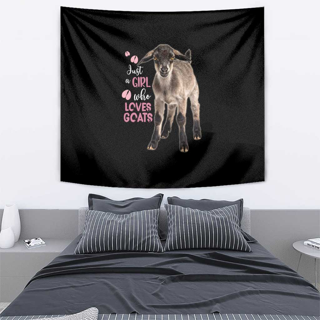 Who Loves Goat Just A Girl Christmas Trees Christmas Christmas Tapestry Xmas Holiday Patterns - Wonder Print Shop