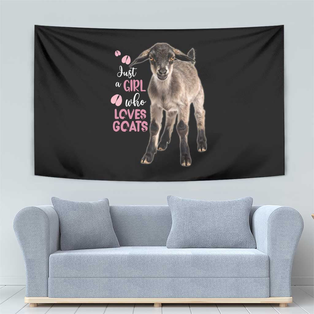 Who Loves Goat Just A Girl Christmas Trees Christmas Christmas Tapestry Xmas Holiday Patterns - Wonder Print Shop