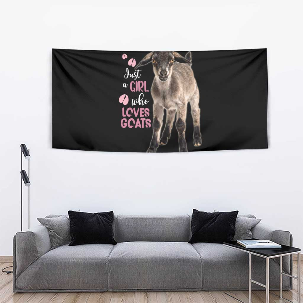 Who Loves Goat Just A Girl Christmas Trees Christmas Christmas Tapestry Xmas Holiday Patterns - Wonder Print Shop