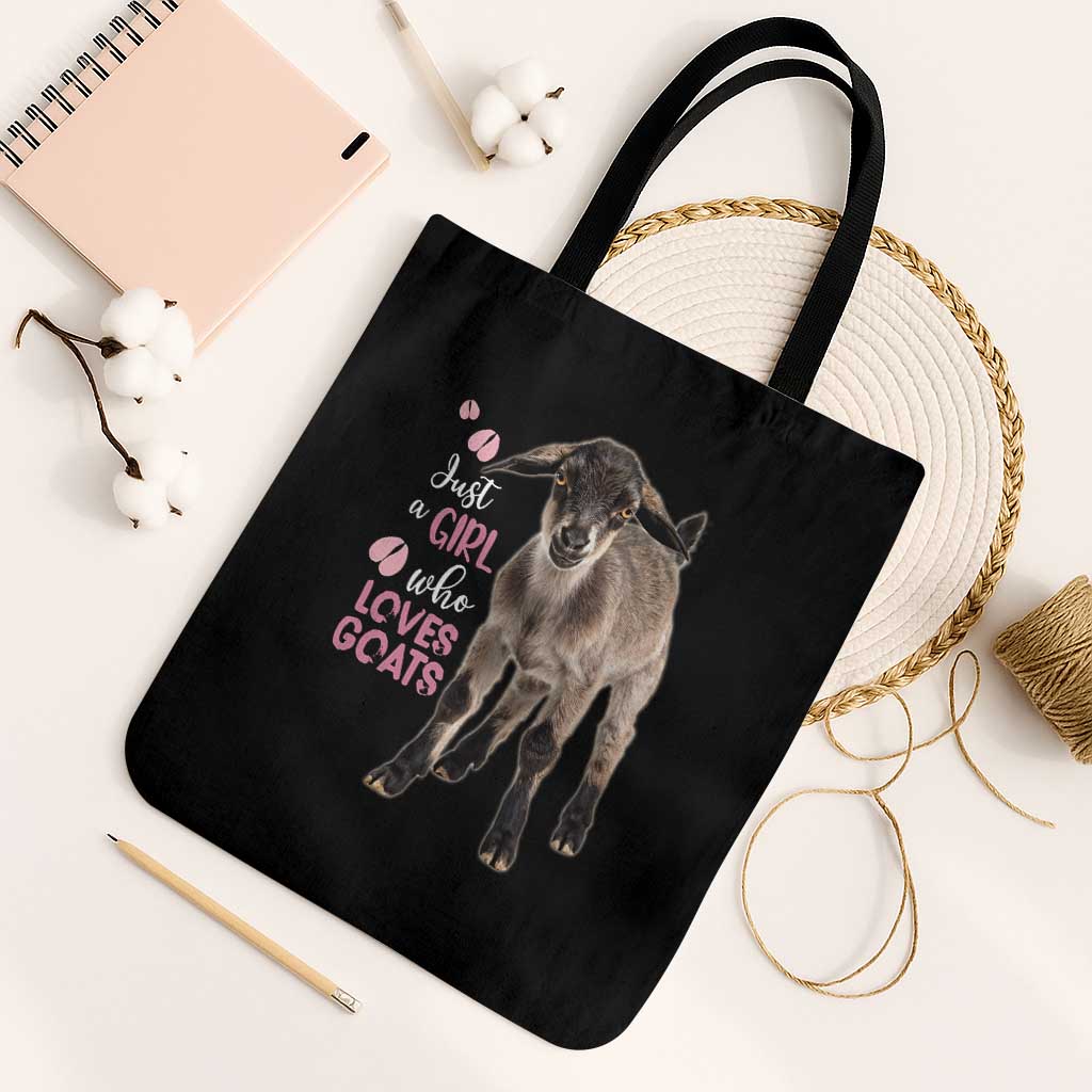 Who Loves Goat Just A Girl Christmas Trees Christmas Christmas Tote Bag Xmas Holiday Patterns - Wonder Print Shop