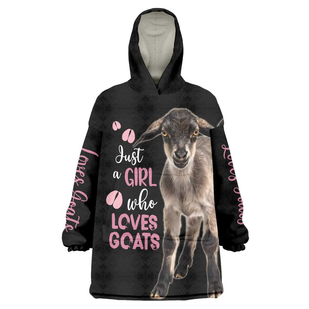 Who Loves Goat Just A Girl Christmas Trees Christmas Christmas Wearable Blanket Hoodie Xmas Holiday Patterns - Wonder Print Shop