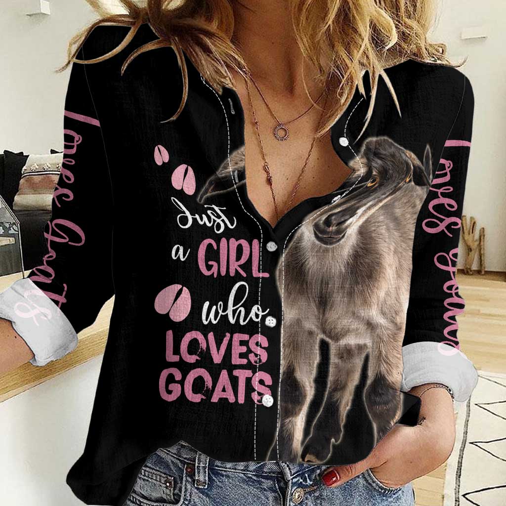 Who Loves Goat Just A Girl Christmas Trees Christmas Christmas Women Casual Shirt Xmas Holiday Patterns - Wonder Print Shop