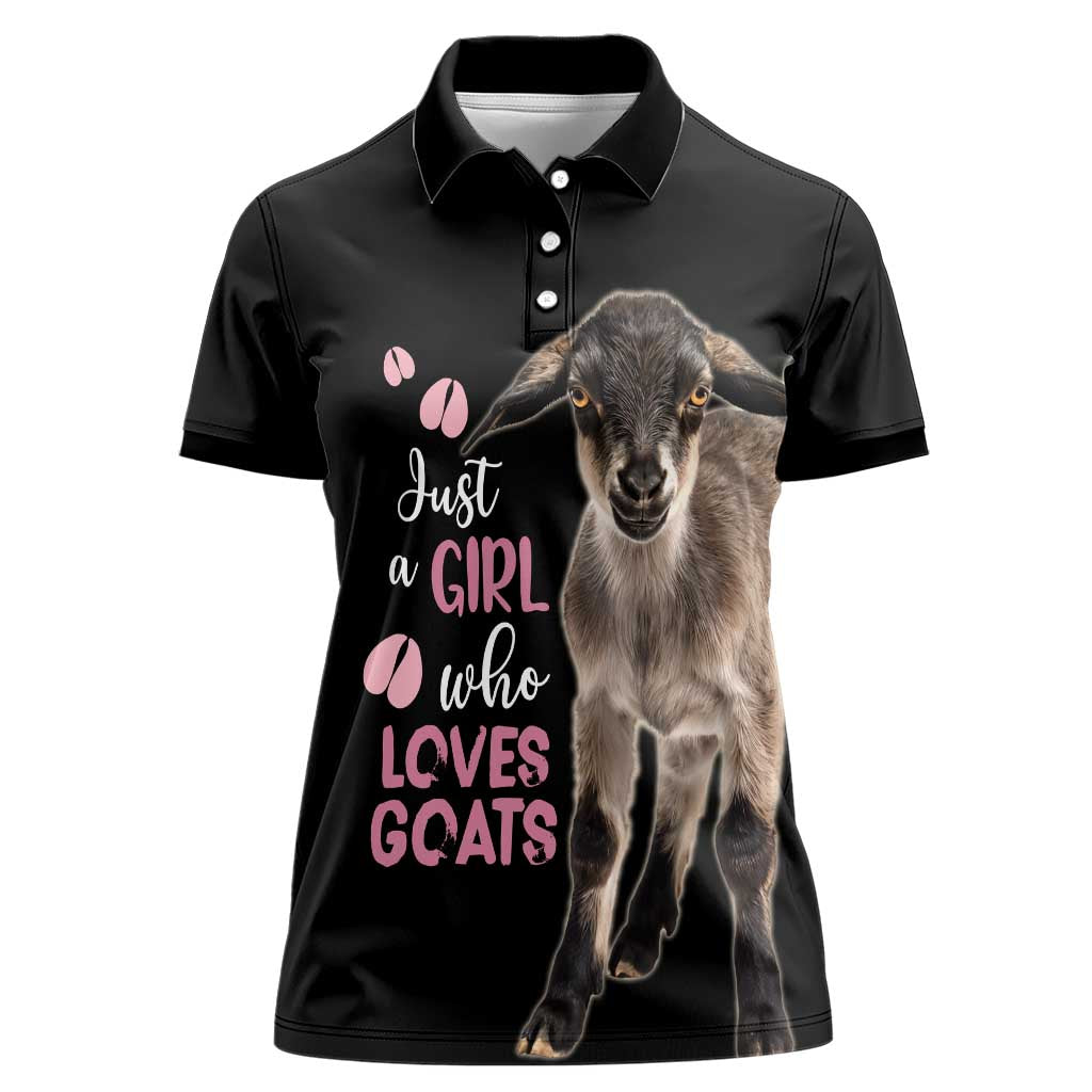 Who Loves Goat Just A Girl Christmas Trees Christmas Christmas Women Polo Shirt Xmas Holiday Patterns - Wonder Print Shop