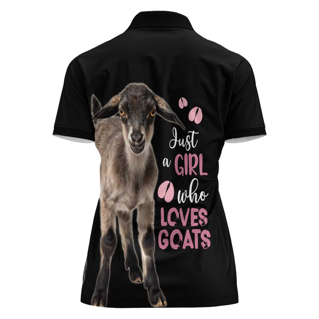 Who Loves Goat Just A Girl Christmas Trees Christmas Christmas Women Polo Shirt Xmas Holiday Patterns - Wonder Print Shop