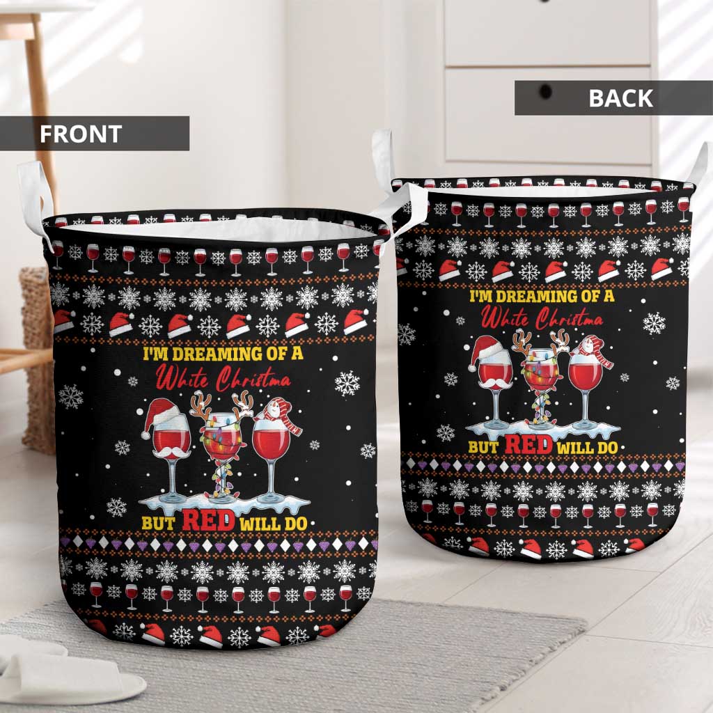 Wine Red Christmas Christmas Christmas Laundry Basket Xmas Holiday Patterns - Wonder Print Shop