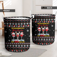 Wine Red Christmas Christmas Christmas Laundry Basket Xmas Holiday Patterns - Wonder Print Shop
