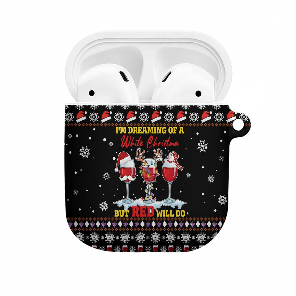 Wine Red Christmas Christmas Christmas AirPods Case Xmas Holiday Patterns - Wonder Print Shop
