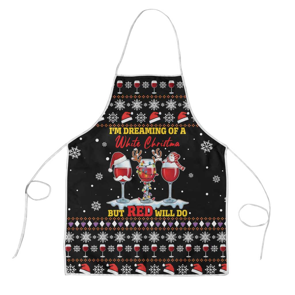 Wine Red Christmas Christmas Christmas Apron Xmas Holiday Patterns - Wonder Print Shop