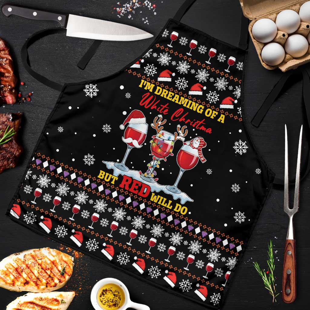 Wine Red Christmas Christmas Christmas Apron Xmas Holiday Patterns - Wonder Print Shop