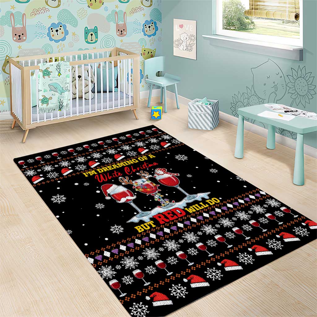 Wine Red Christmas Christmas Christmas Area Rug Xmas Holiday Patterns - Wonder Print Shop