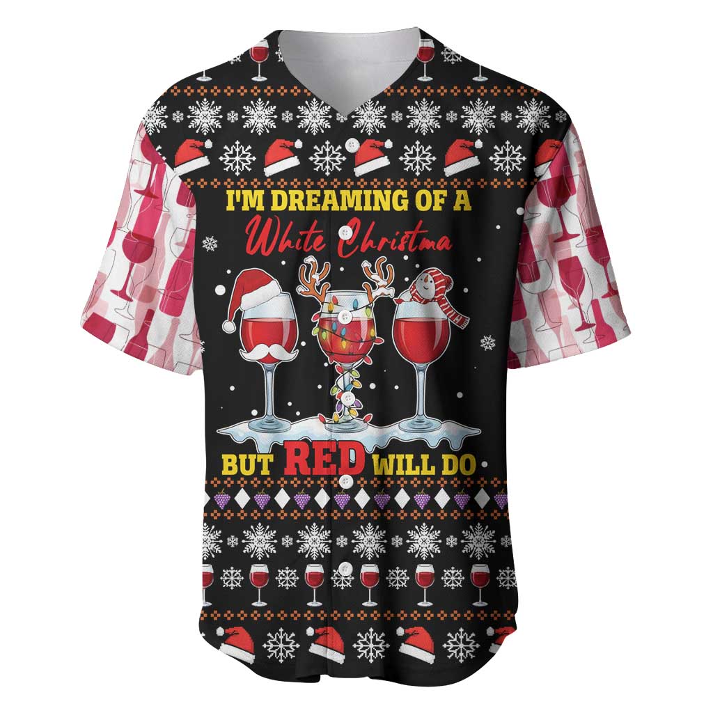 Wine Red Christmas Christmas Christmas Baseball Jersey Xmas Holiday Patterns - Wonder Print Shop