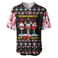 Wine Red Christmas Christmas Christmas Baseball Jersey Xmas Holiday Patterns - Wonder Print Shop