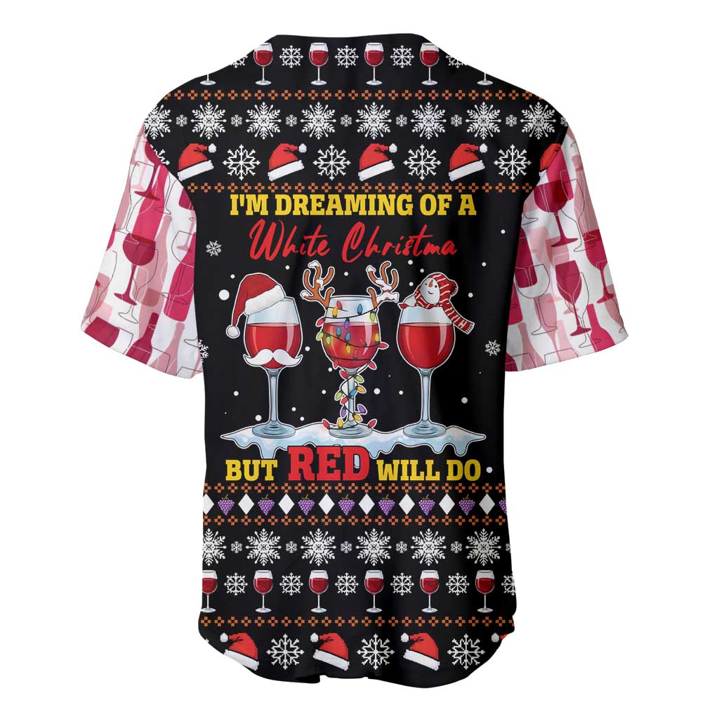 Wine Red Christmas Christmas Christmas Baseball Jersey Xmas Holiday Patterns - Wonder Print Shop